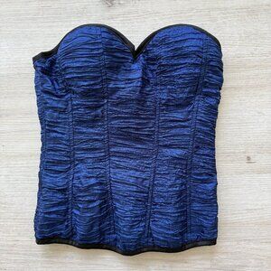 Vintage Charlotte Russe Blue Corset Bustier Top Small